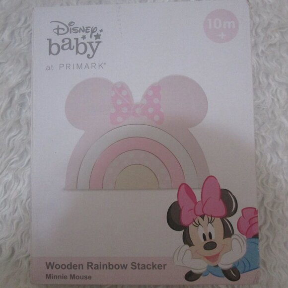 DISNEY Baby Minnie Mouse Wooden Rainbow Stacker Toy Building Set NIB - Picture 1 of 3